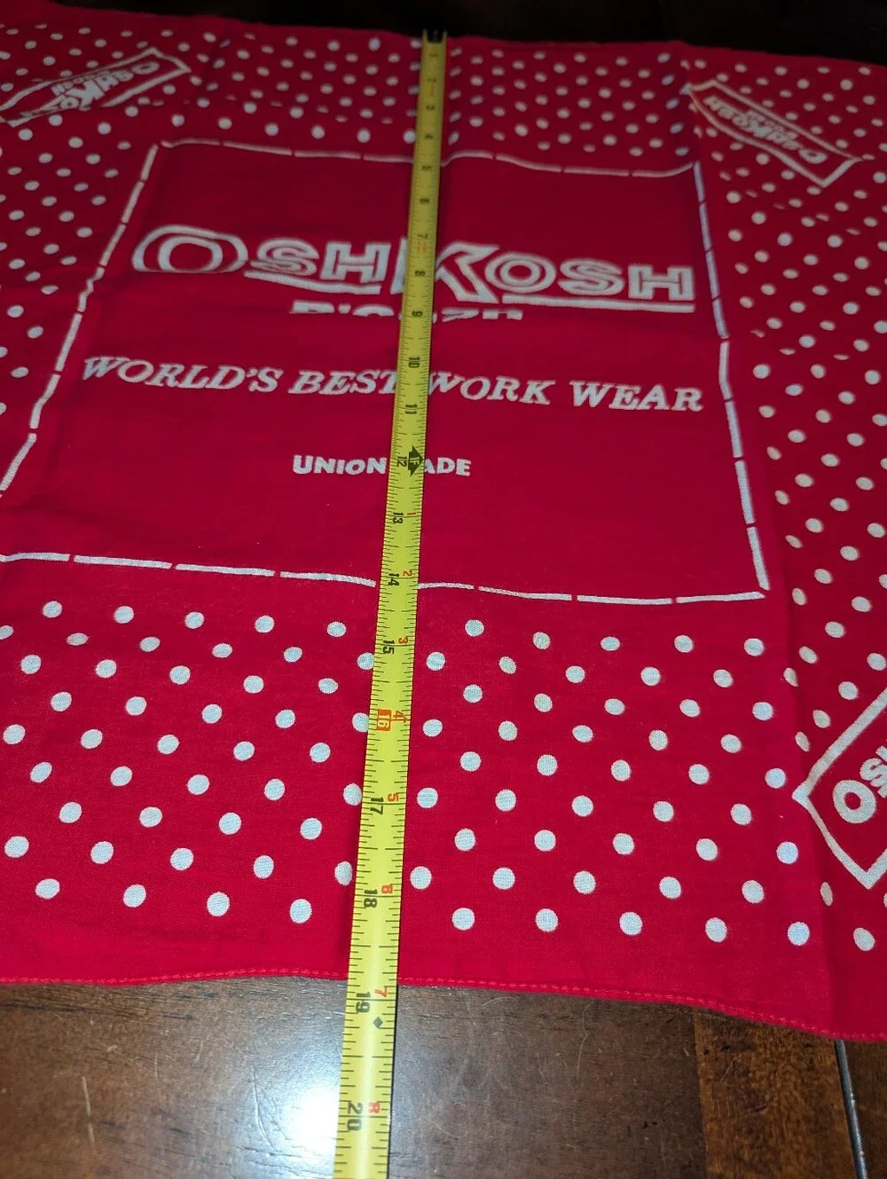 Vintage 70’s Osh Kosh B'Gosh Work Wear Bandana Hanky Polk-A-Dot Union Made Red